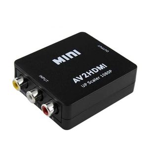 AV naar HDMI Converter Mini RCA drie kleuren kabeladapter zwart -wit kleine doos