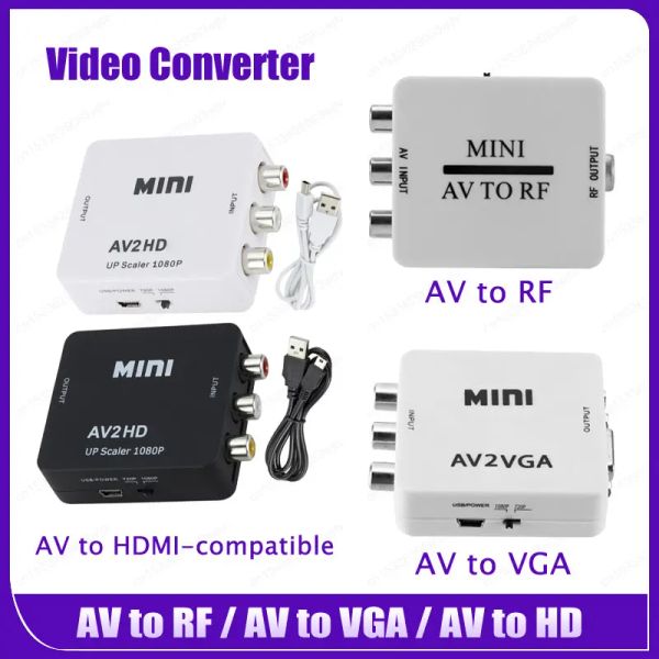 AV au convertisseur vidéo RF AV à VGA AV à l'adaptateur vidéo HD compatible HDMI Prise en charge RF 67.25 / 61.25 MHz