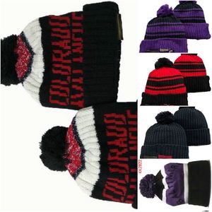 Avalanche Beanie North American Hockey Ball Team Side Patch Winter Wool Sport Gebreide hoed Skull Caps A1