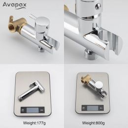 Avapax Black Bidet Faucet pulvérisateur Set en laiton Handheld Bidet Bidet Robinet Toilet Pulpord Auto-Nettoyage