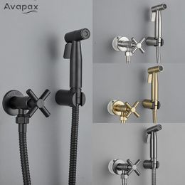 Avapax Portable Bidet robinet pulvérisateur en laiton robinet de toilette uniquement la tête de douche de salle de bain de la salle de bain froide douche musulmane anal douche