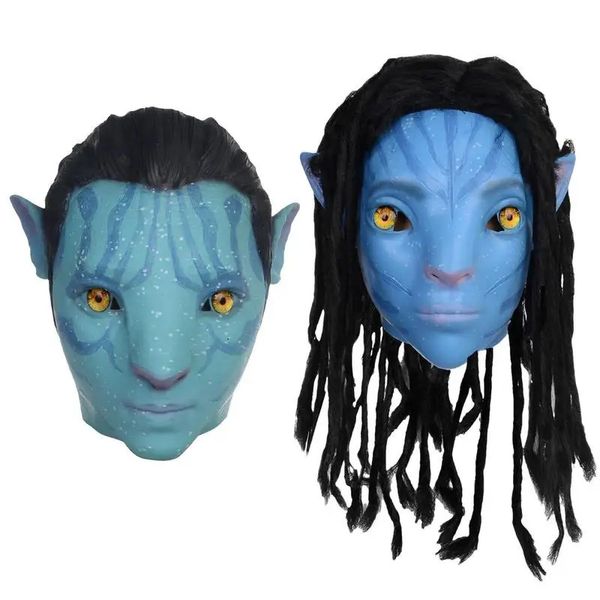 Avatar Face Cover Movies Avatar2 HELMET Face Cover Masque Birthday Gift Carnival Party Cosplay Costume Prop for Kids Adults 240403