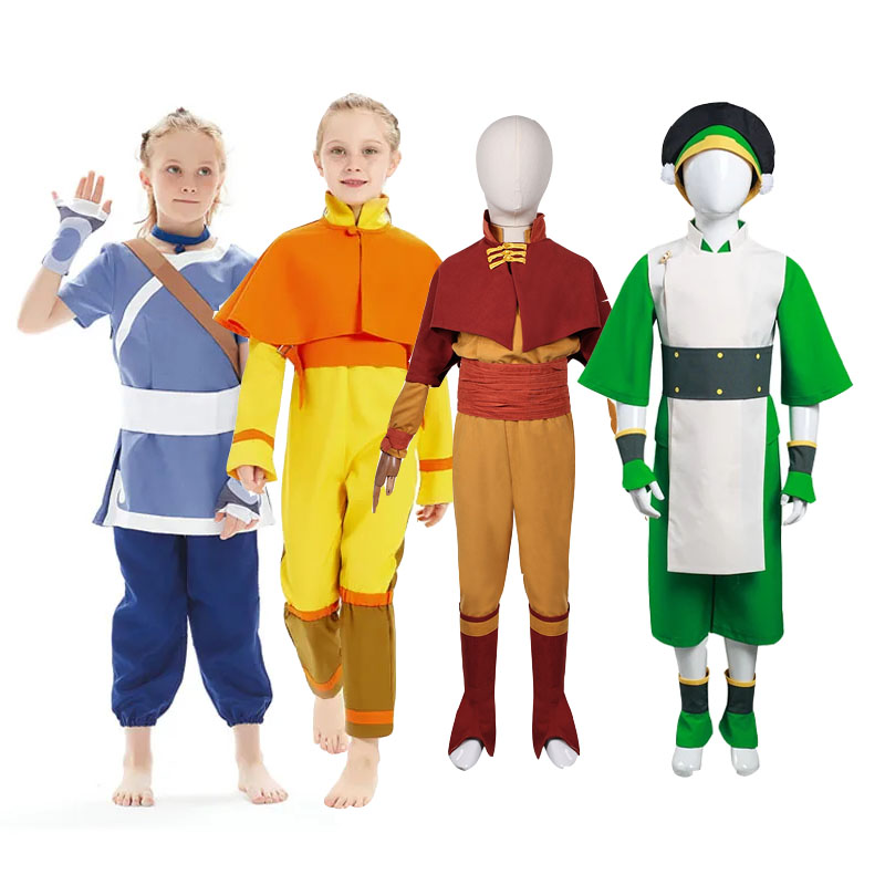 Avatar: The Last Airbender Avatar Aang Cosplay Costume Bambini per bambini abiti da salto di Halloween Carneval