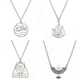 Avatar le dernier collier pendentif aérien Air Nomad Fire et Water Tribe Link Chain Collier pour hommes Femmes Bijoux de haute qualité G2205