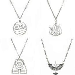 Avatar le dernier maître de l'air pendentif collier Air Nomad tribu du feu et de l'eau lien chaîne collier pour hommes femmes bijoux de haute qualité G297m