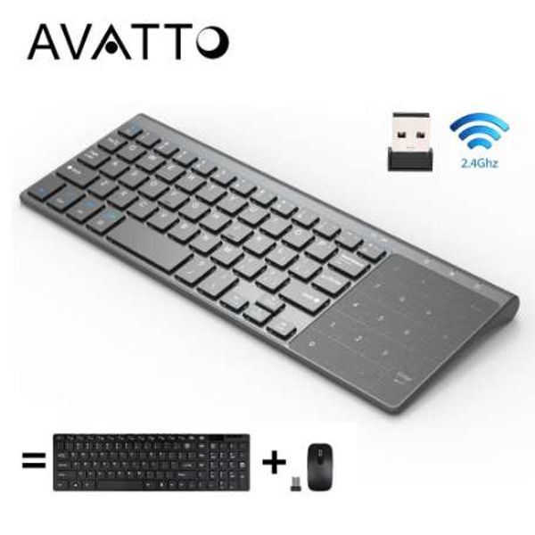 [AVATTO] Mini teclado inalámbrico USB delgado de 2,4 GHz con teclado numérico numérico para Android Windows Tablet, computadora de escritorio, computadora portátil, PC