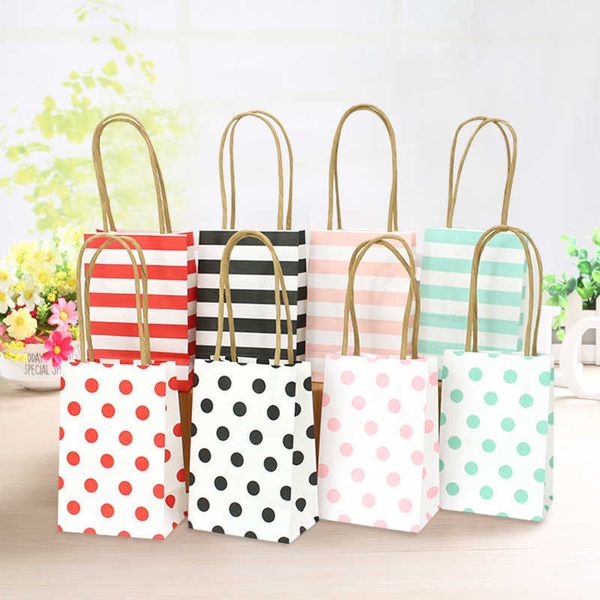 AVEBIEN 20pcs Petit sac cadeau avec poignées Décoration de mariage Sac cadeau en papier Baby Shower Anniversaire Décoration Fournitures de fête 210724