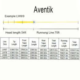 Aventik 52-56ft hoofdvlieglijn voor Spey Fishing Rod en Reel Switch Fishing Line