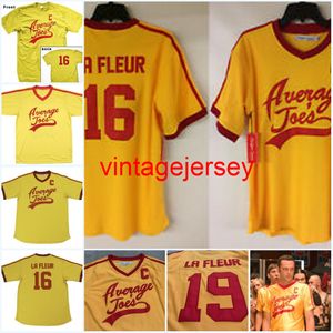 Gemiddelde Joe's C 16 - Dodgeball Peter 19 La Fleur Movies Jersey 100% gestikte voetbalshirs oranje