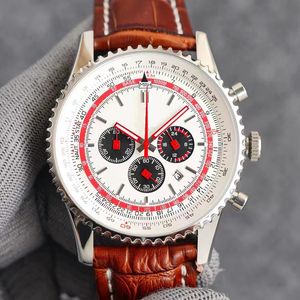 Aviation Series herenpolhorloge 43mm geïmporteerde multifunctionele kwarts beweging Men's luxe high-end pols horloge