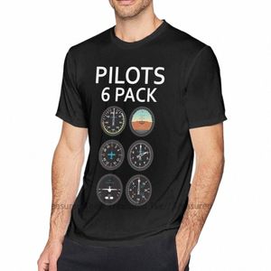Aviateur Pilote T-shirt Pilotes Six Pack Avion Instruments T-Shirt Imprimer Manches Courtes T-shirt 6xl Hommes Drôle 100 Cott Tshirt o1DF #