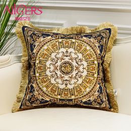 Avigers Cojín de lujo de impresión de la borla de terciopelo Throw Pillow Core Home Decorativo Diseño europeo Srusader Sofá Dormitorio Almohada Y200723