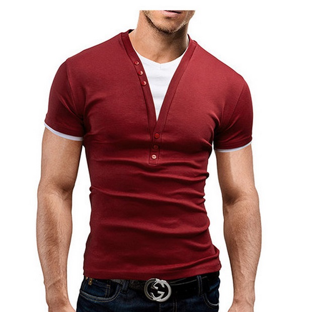 2015 Summer New M 2xl Men'S Clothes Man Short Sleeves Casual T Shirt V ...