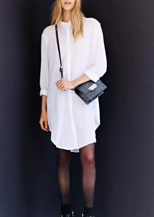 white collar shirt dress