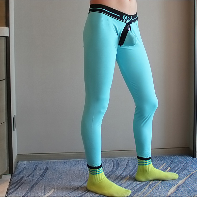 Brand Long Johns Thermal Pants Modal Open Crotch Tight Leggings Pajamas ...