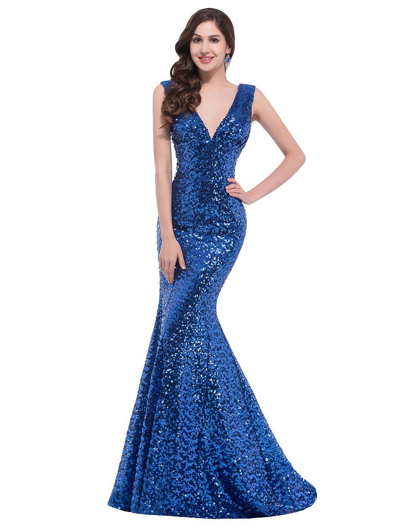 Hot Sale! 2014 Women Long Sexy Sequin Bridesmaid Formal Ball Gown ...
