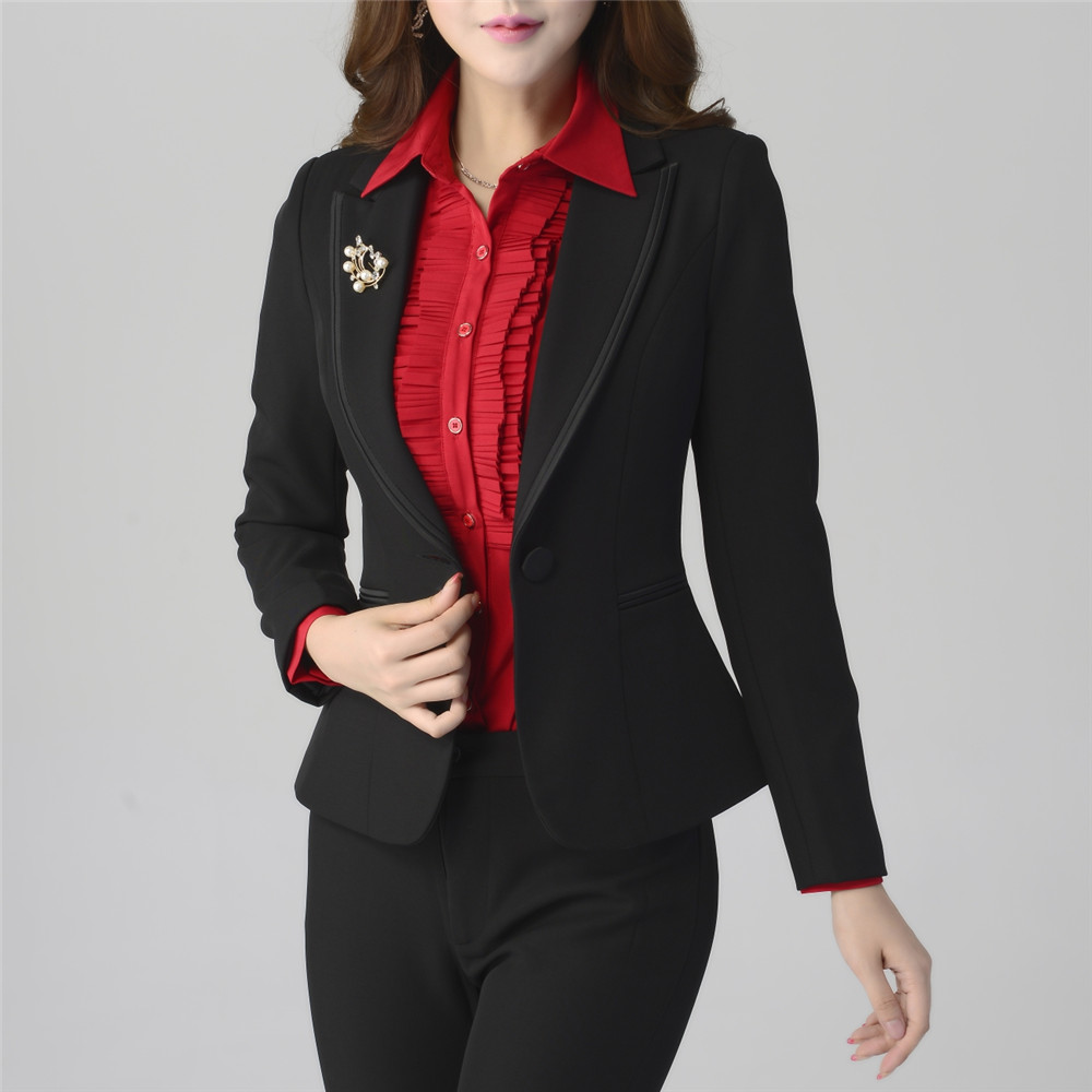 black pants suit for ladies