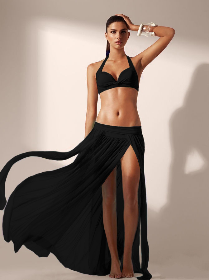 2019 Women'S Sexy Gauze Beach Maxi Skirt Swimsuit Bikini