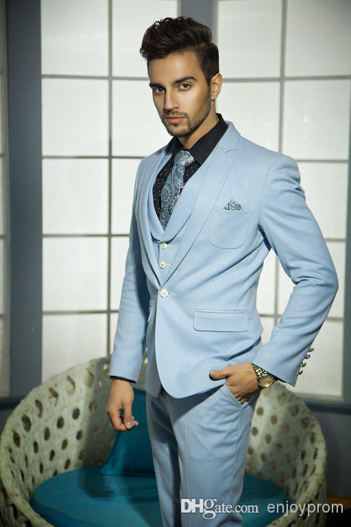 sky blue mens wedding suits