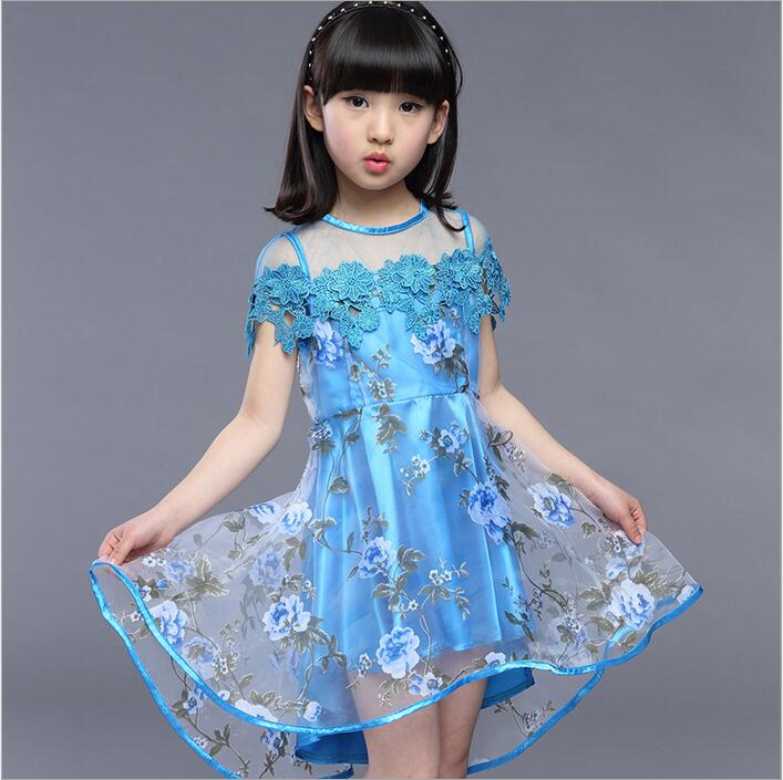 2016 Bala_bala Children Girls Short Sleeve Lace Princess Dresses Gauze ...