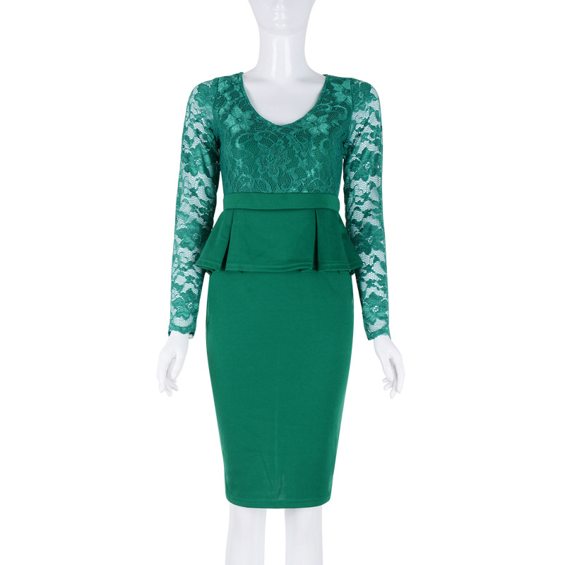 peplum office gown