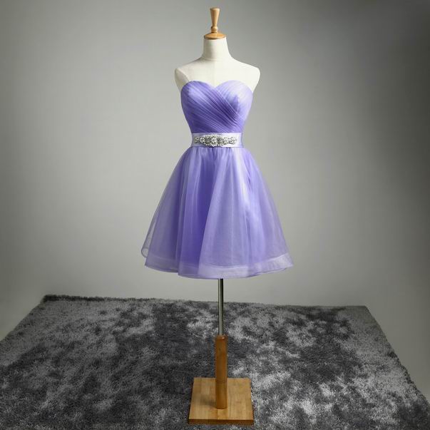 Real Made Sweetheart Lavender Cocktail Dress With Beaded Belt