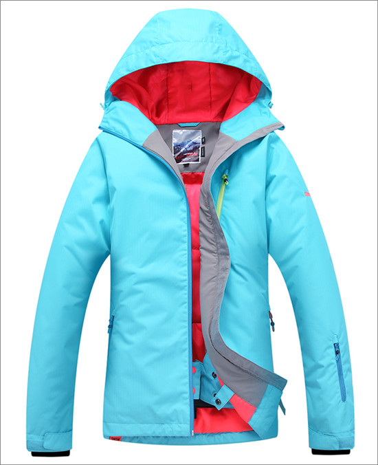 Gsou Snow Womens Pure Blue Green Rose Ski Jacket Snowboarding Jacket ...