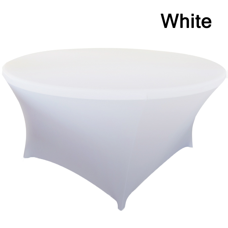 White Table Covers/ 6Ft Round Spandex Table Covers For Wedding Party