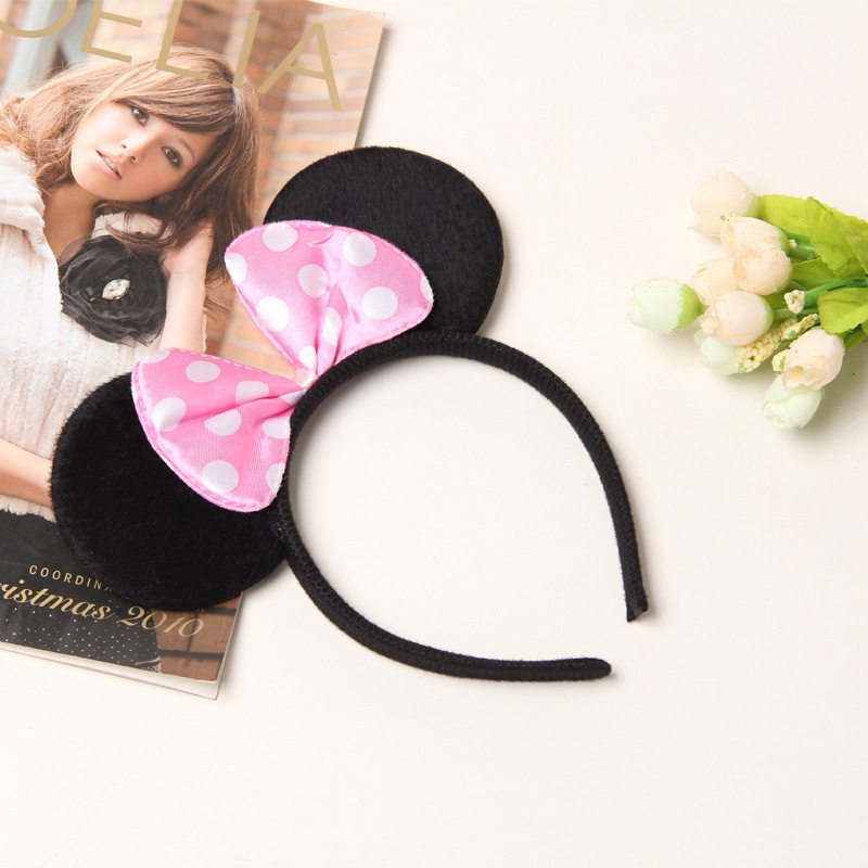 2016 New Arriveshow Black Ear Hair Mickey Mouse Head Band Minnie ...