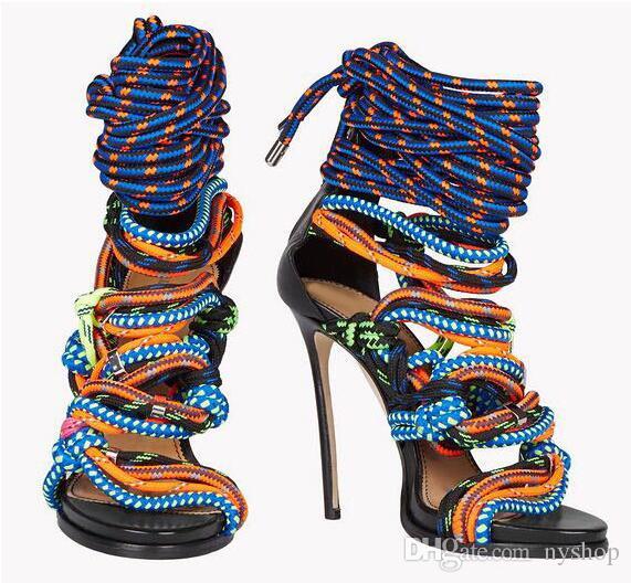 colorful sandal heels