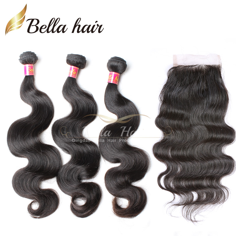 Bundle hair with free part closure