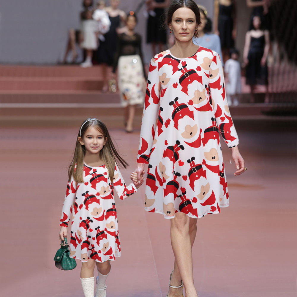 mother and daughter christmas swing dresses