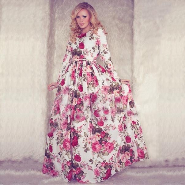 long maxi gown full sleeves
