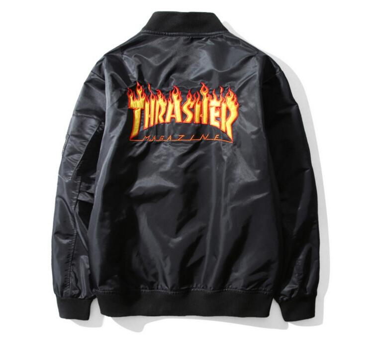 Thrasher Jacket Skateboard Windbreaker Men Bomber Motocycle Thrasher ...