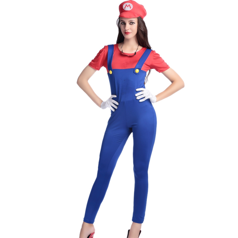 Fashion Sexy Halloween Super Mario Costume Adult Women's Fancy Dress