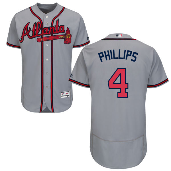 4 Brandon Phillips Jersey 2017 Atlanta Braves Jersey Men 4 Phillips Flexbase Cool Base All