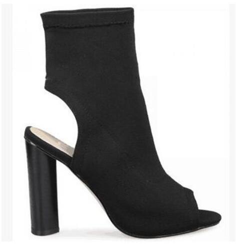 black sock heels open toe