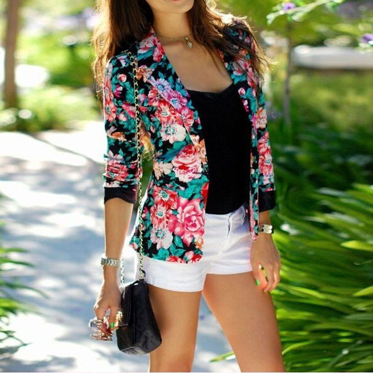 printed blazer womens