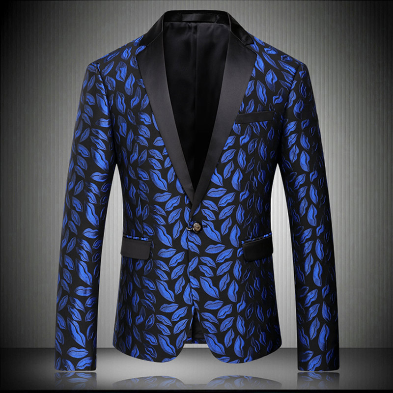 2017 2017 New Designer Blazer Men Fashion Floral Suit Jacket Men'S ...