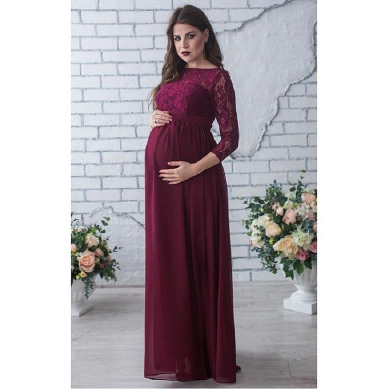 2017 Burgundy Maternity Bridesmaid Dresses With Sleeves Chiffon And ...