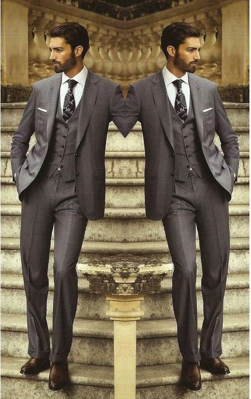 groomsmen dark grey suits