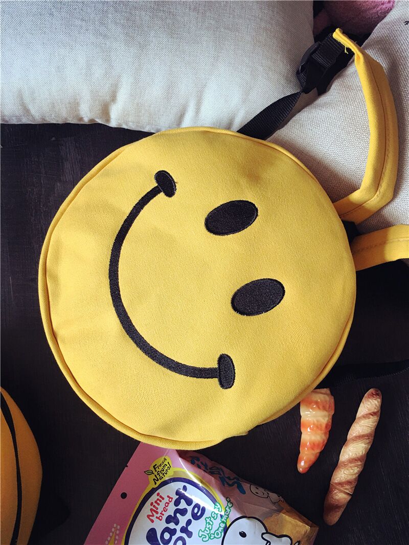 New Yellow Smiley Face Emoji Backpack School Fashion Backpack Bag ...