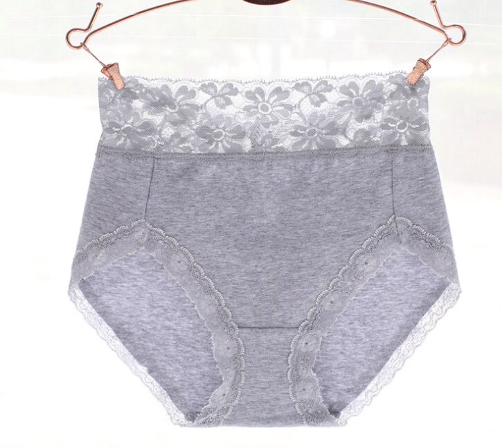New Arrival Womens Cotton Full Coverage High Waist Lace Panties Lady