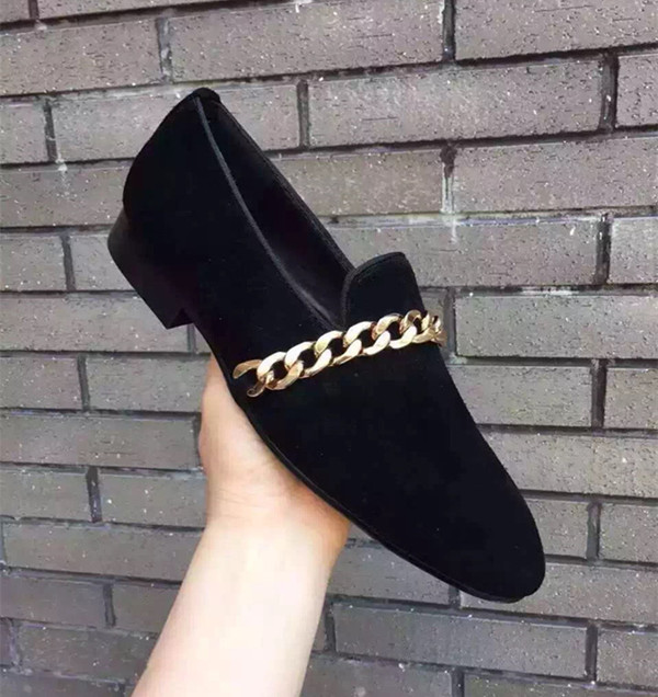 loafers with gold chain