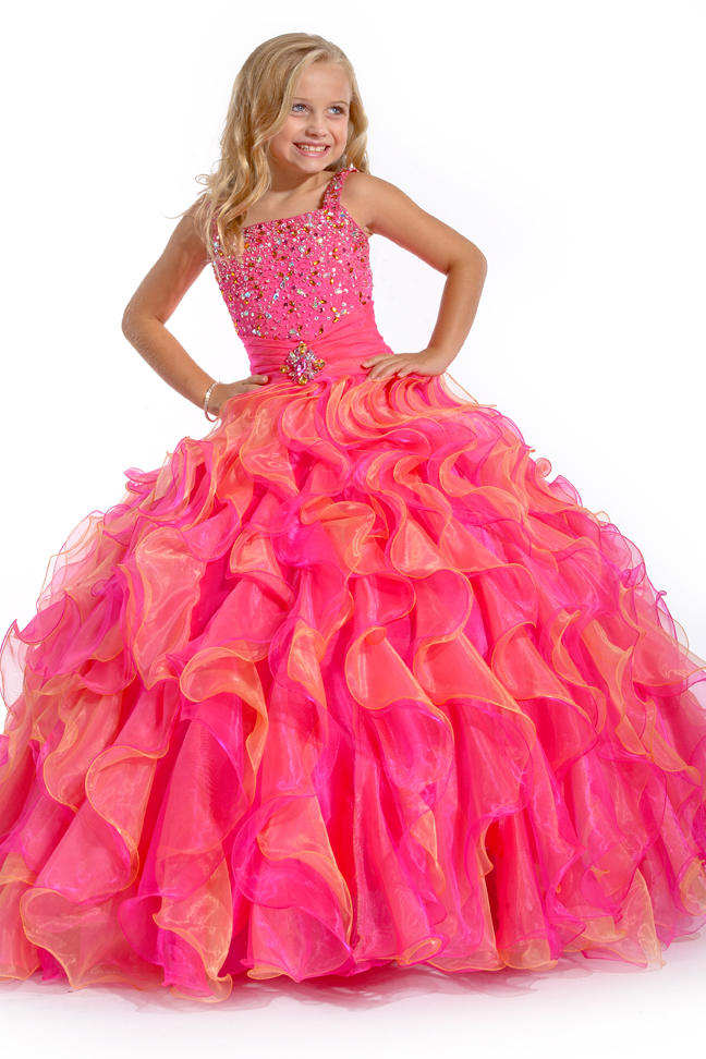 blue and orange gown