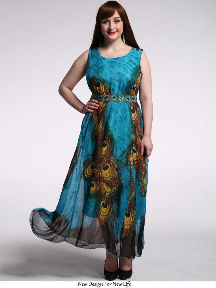 peacock dresses plus size