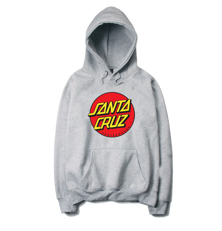 santa cruz gray moletom com capuz