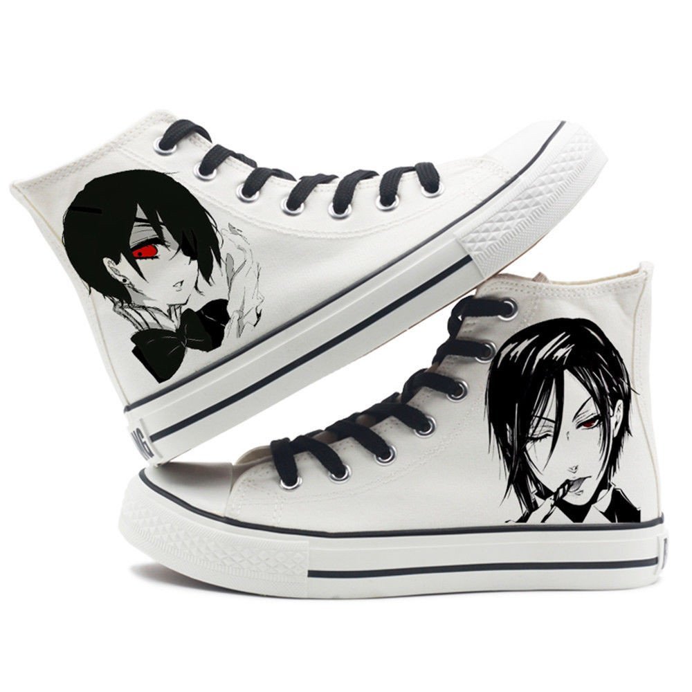 Black Butler Kuroshitsuji Ciel and Sebastian Cosplay Shoes Canvas Shoes Sneakers Luminous