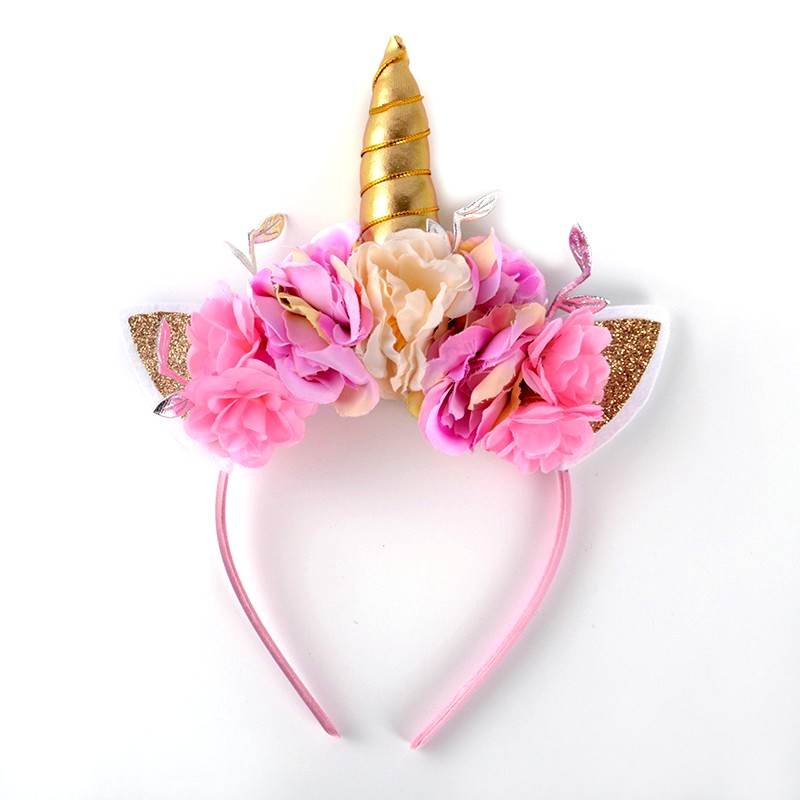 Download Multi Color Floral Unicorn Horn Ears Headbands, Unicorn ...