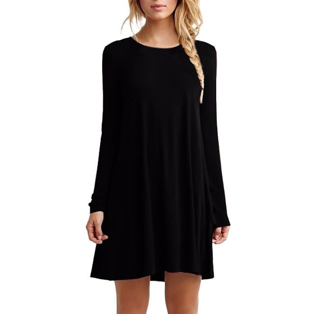 loose black mini dress